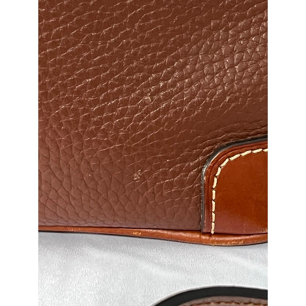 Classic Dooney & Bourke Crossbody Bag Brown Pebbled Leather Red Lining - Picture 8 of 14